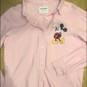 Womens sequinned MICKEY MOUSE button up shirt - size large